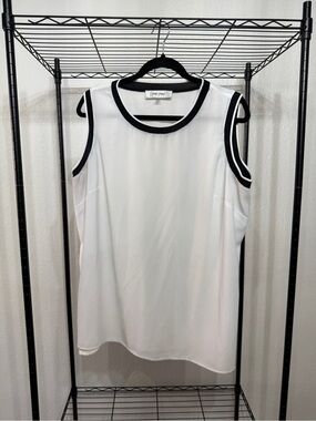 Jones Studio White Tank with Black Trim
